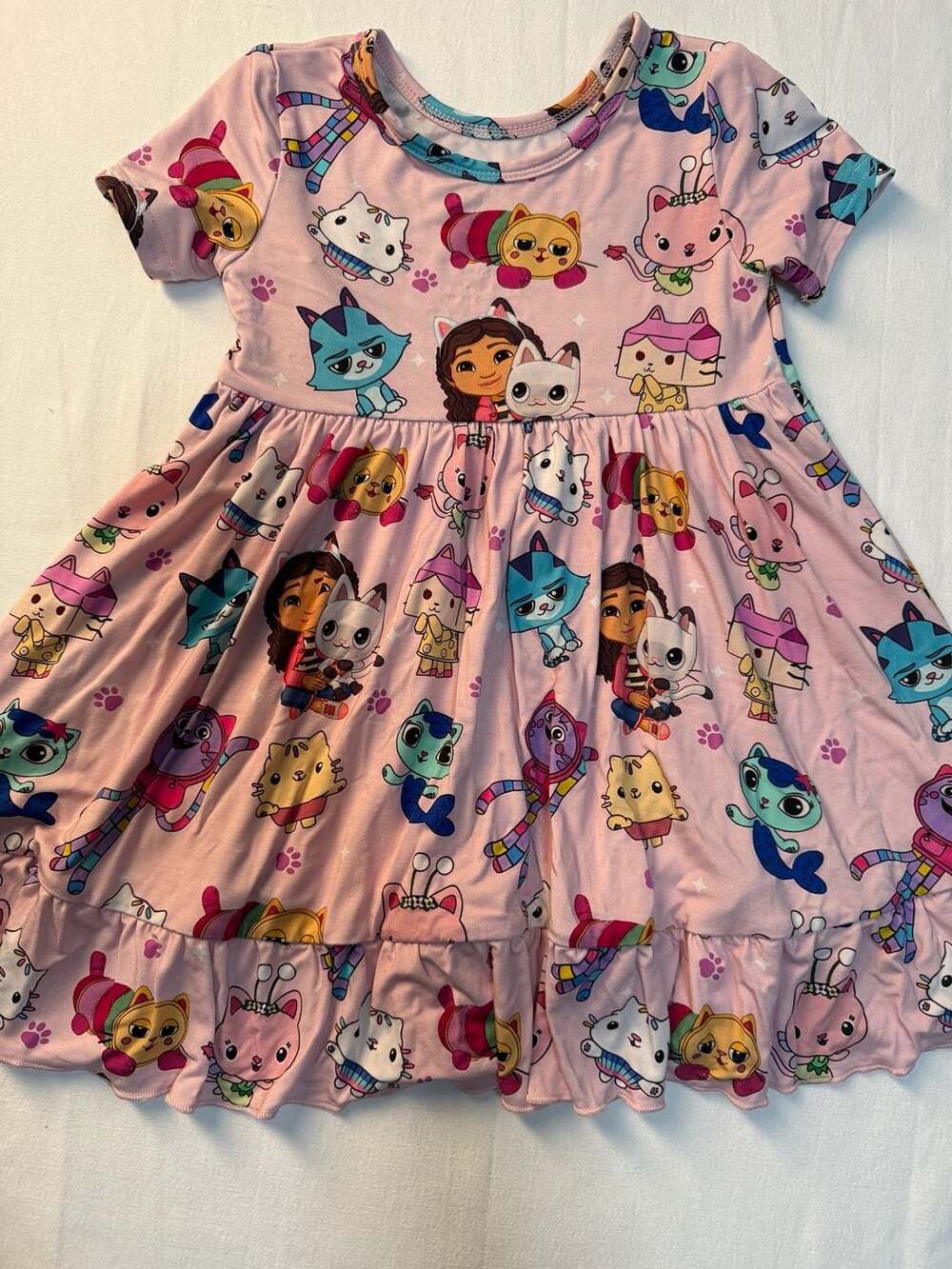 NWT 12-18M Gabby’s Dollhouse Bamboo Twirl Dress Pink Short Sleeve Boutique